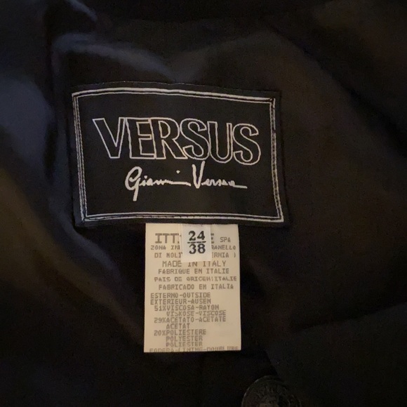 VINTAGE VERSUS VERSACE 2PC SUIT SLEEVELESS MINI DRESS w/CROPPED JACKET XS/S MINT - Picture 13 of 16